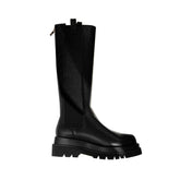 Platform Leather Knee High Boots